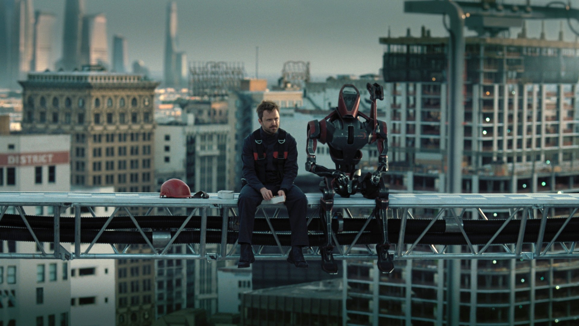 Westworld, from left: Aaron Paul, Dorian Kingi as George the Robot, The Winter Line, (Season 3, ep. 302, aired Mar. 22, 2020).